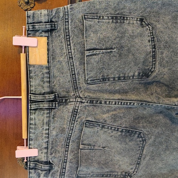 Zara Women's Acid Washed Black/Gray Wide Leg Jeans Sz 8 - Picture 5 of 6